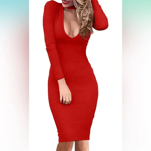 princess polly baby blue dress KEEP IT LOW KEY LONG SLEEVE MIDI RUCHED DRESS – AKIRA main image 1